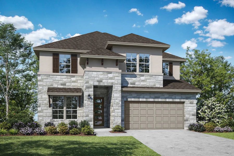 Front exterior of a home in the Turner's Crossing community, located in Buda, TX (Image 6).