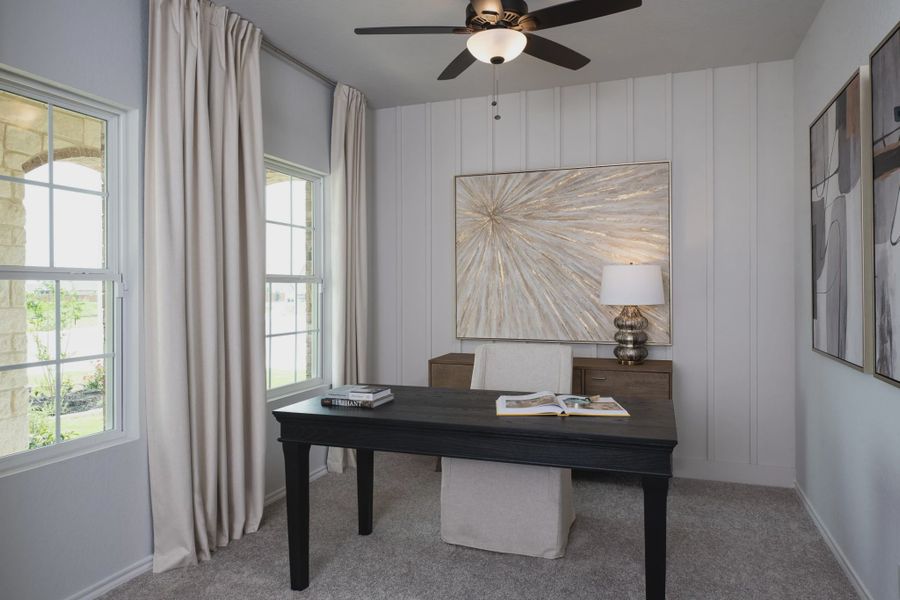 Furnished interior in a model home at Cordova Trails in Seguin (Image 5).