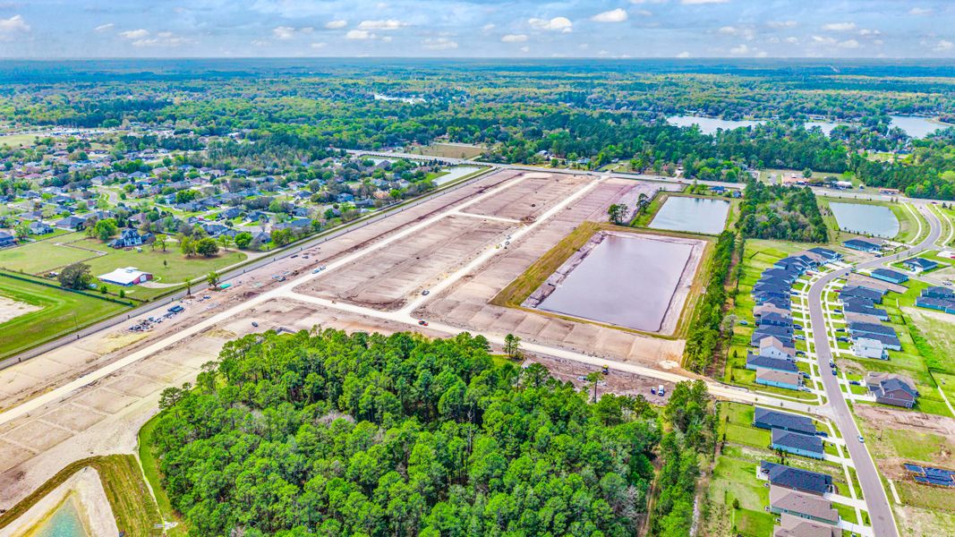 Drone View of Construction at Asbury Creek by Century Communities