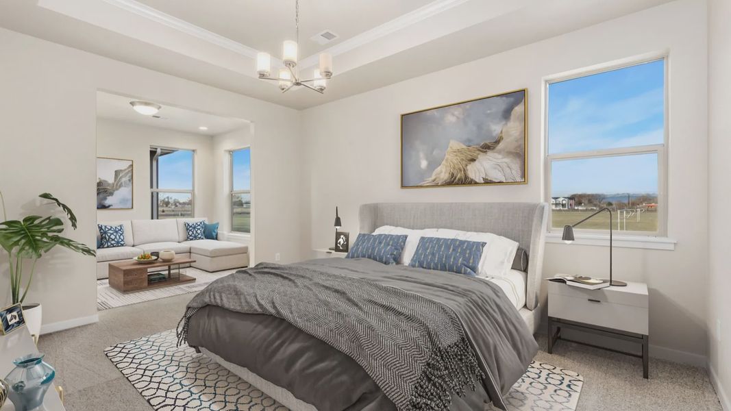 Furnished interior in a model home at The Courtyards at Lupton Village in Fort Lupton (Image 7).