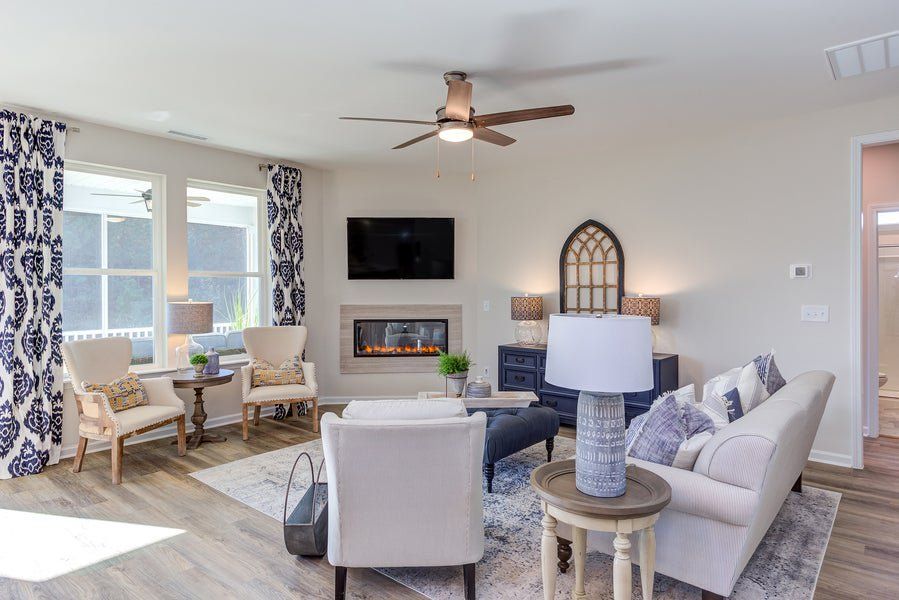 Furnished interior in a model home at The Farm at Neill's Creek in Lillington (Image 6).