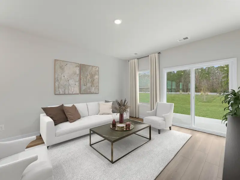 Furnished interior in a model home at Russell Grove - Willows Series in Charlotte (Image 4). Furnished interior in a model home at Russell Grove - Willows Series in Charlotte (Image 4).