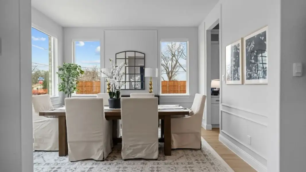 Furnished interior in a model home at White Rock Trail Addition in Dallas (Image 6).