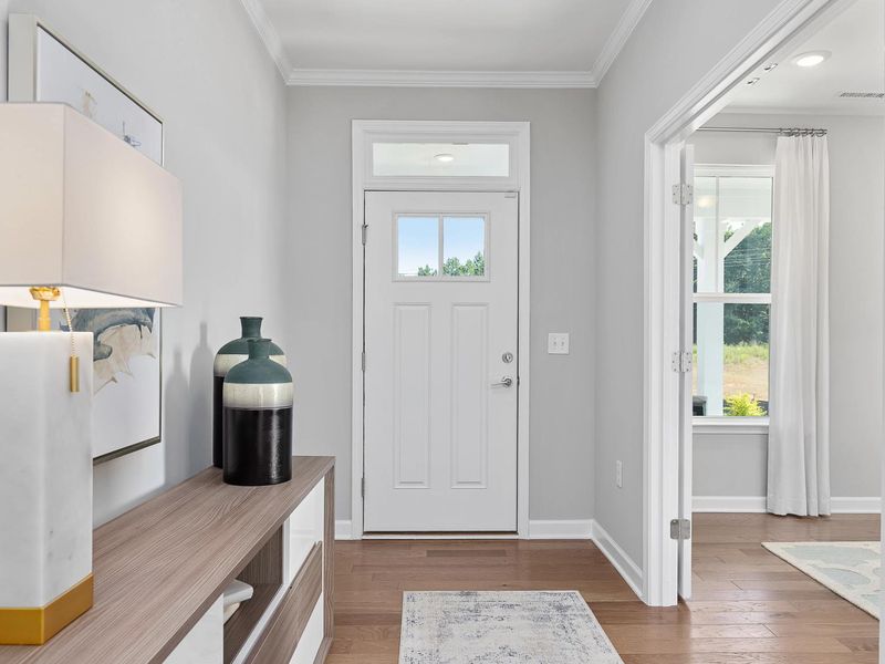 Furnished interior in a model home at Woodland Crossing in Zebulon (Image 7). Furnished interior in a model home at Woodland Crossing in Zebulon (Image 7).