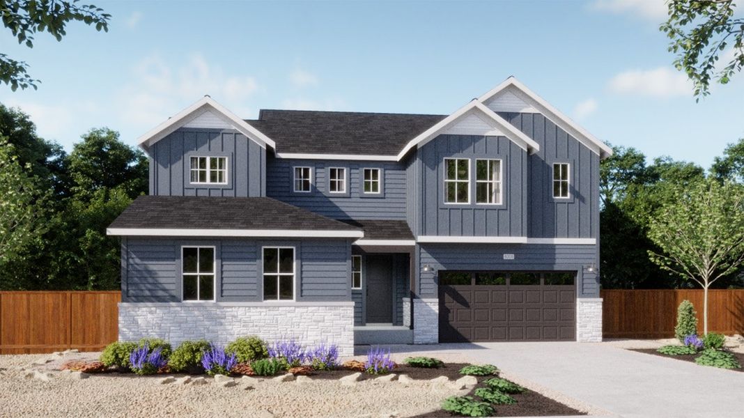 Front exterior of a home in the The Estates Collection at Talon Pointe community, located in Thornton, CO (Image 11).