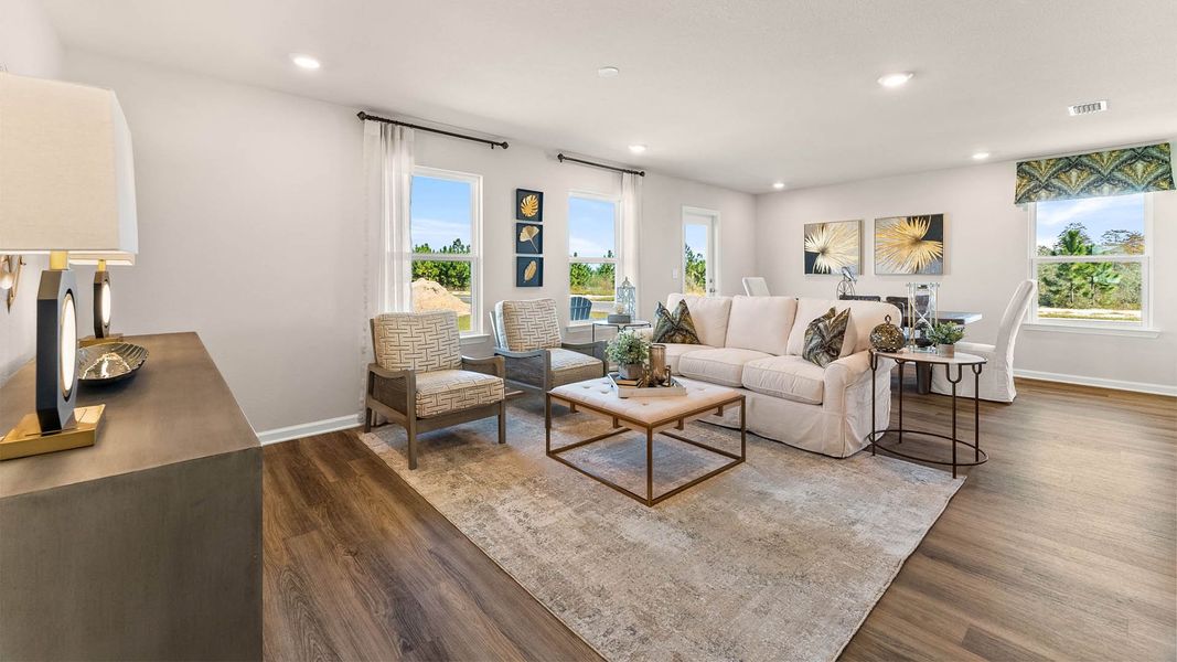 Furnished interior in a model home at Liberty in Panama City (Image 7).