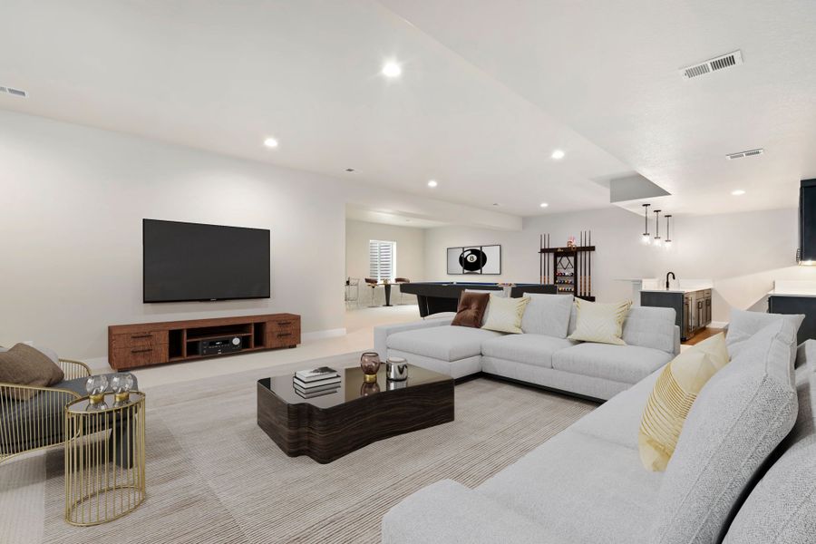 Furnished interior in a model home at Acadia at RainDance in Windsor (Image 8).
