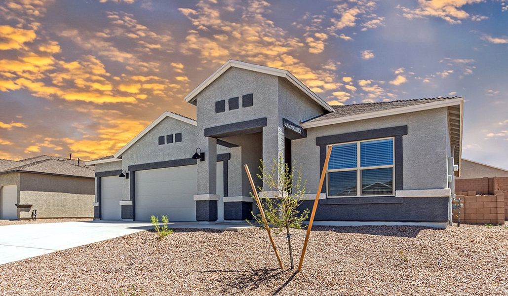 Front exterior of a home in the Sycamore Vista community, located in Vail, AZ (Image 2).