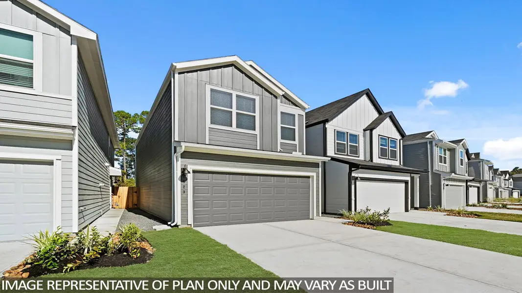 Front exterior of a home in the The Villas at Legacy Park community, located in Houston, TX (Image 1). Front exterior of a home in the The Villas at Legacy Park community, located in Houston, TX (Image 1).