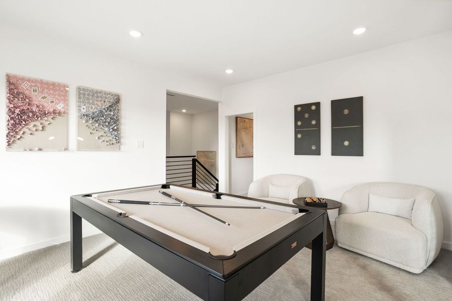 Furnished interior in a model home at Lily Creek at Sutton Fields in Aubrey (Image 68).