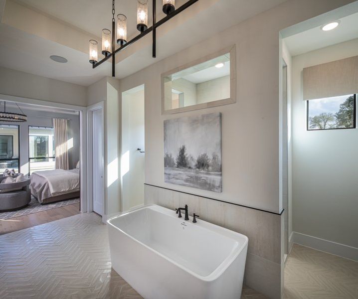 Furnished interior in a model home at Fulshear Rose Estates in Brookshire (Image 15).