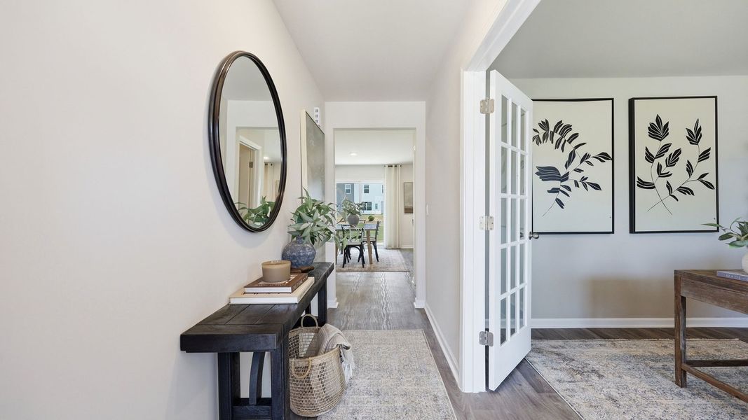 Furnished interior in a model home at Carter Ridge in Greenville (Image 5).
