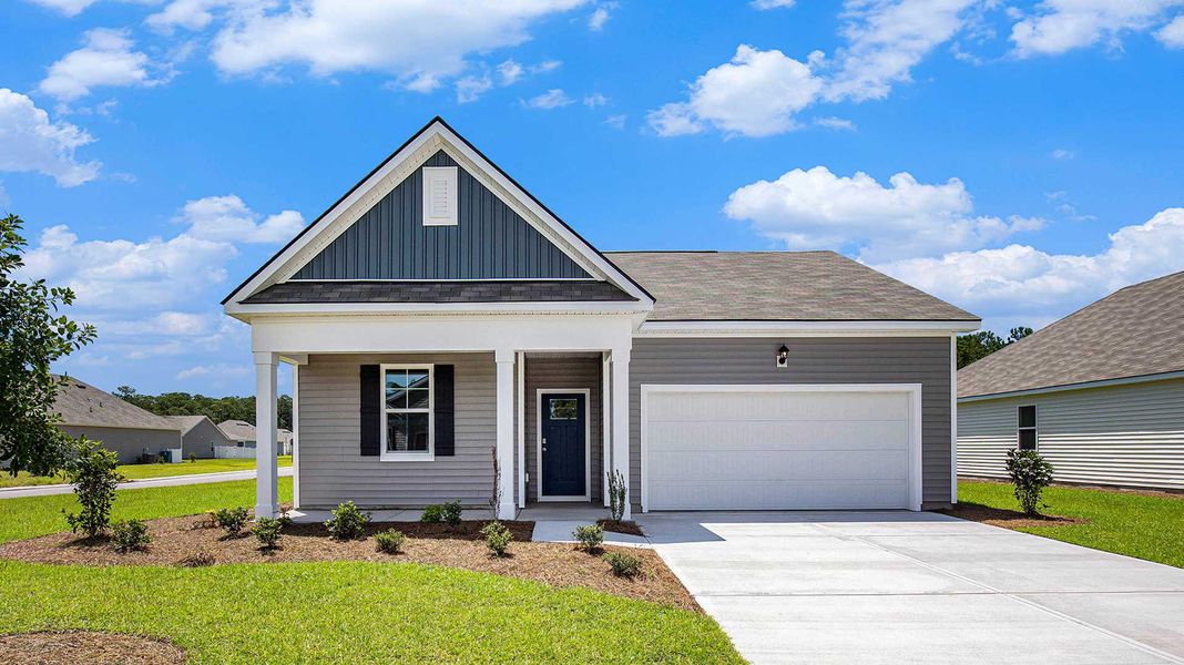 Front exterior of a home in the Sandridge Park community, located in Little River, SC (Image 1).