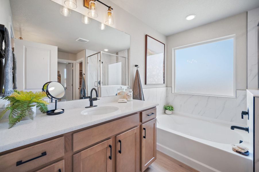 Furnished interior in a model home at Trails at Aspen Ridge-3 in Colorado Springs (Image 41). Furnished interior in a model home at Trails at Aspen Ridge-3 in Colorado Springs (Image 41).