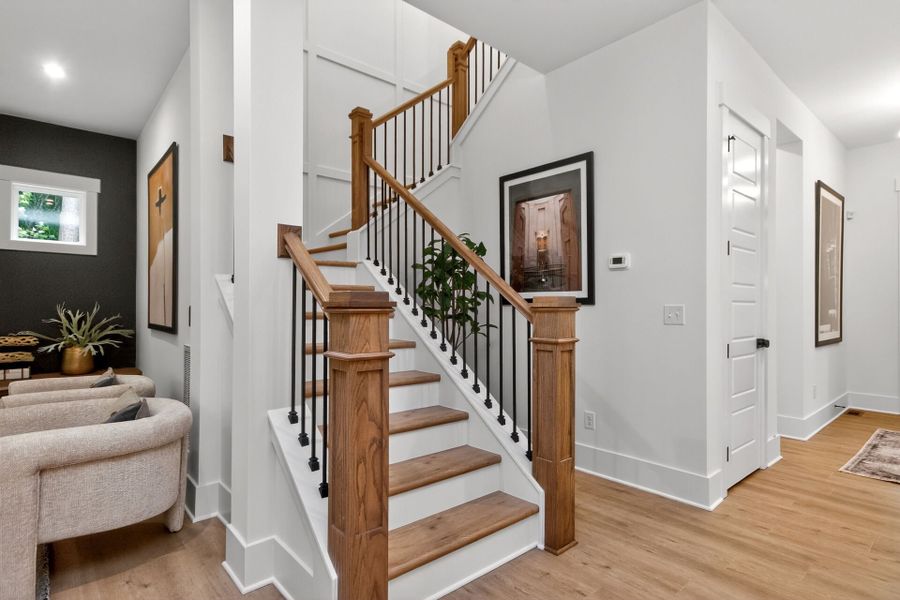 Furnished interior in a model home at Flatiron Forest in Pittsboro (Image 6).