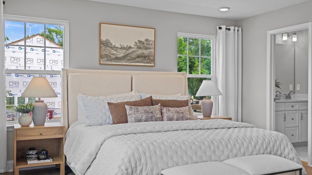 Furnished interior in a model home at Essex Townes in Franklinton (Image 19).