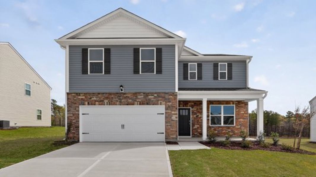 Front exterior of a home in the Swift Creek Farm community, located in Clayton, NC (Image 3).