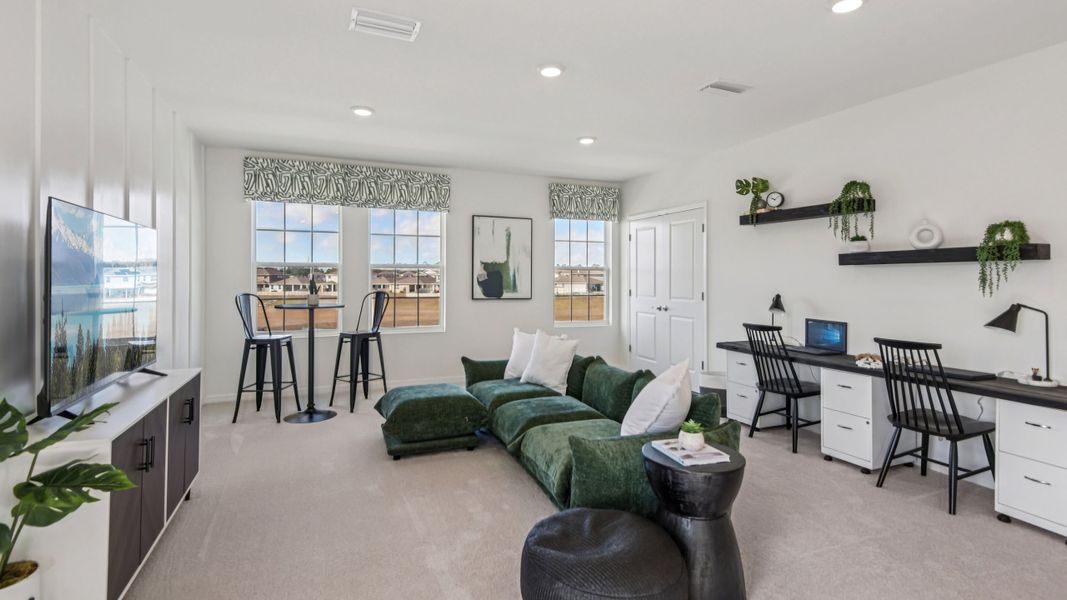 Furnished interior in a model home at Finley Woods in Gainesville (Image 14).