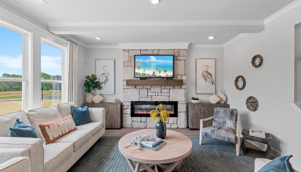 Furnished interior in a model home at Summerlin in Winder (Image 36).