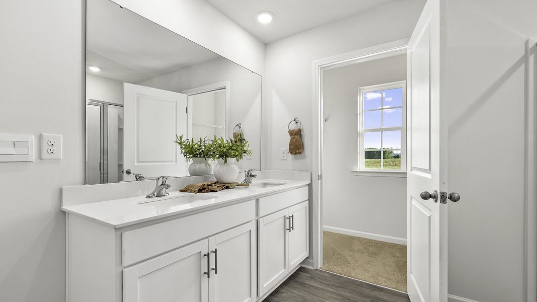 Furnished interior in a model home at Evergreen Landing in Lexington (Image 23).