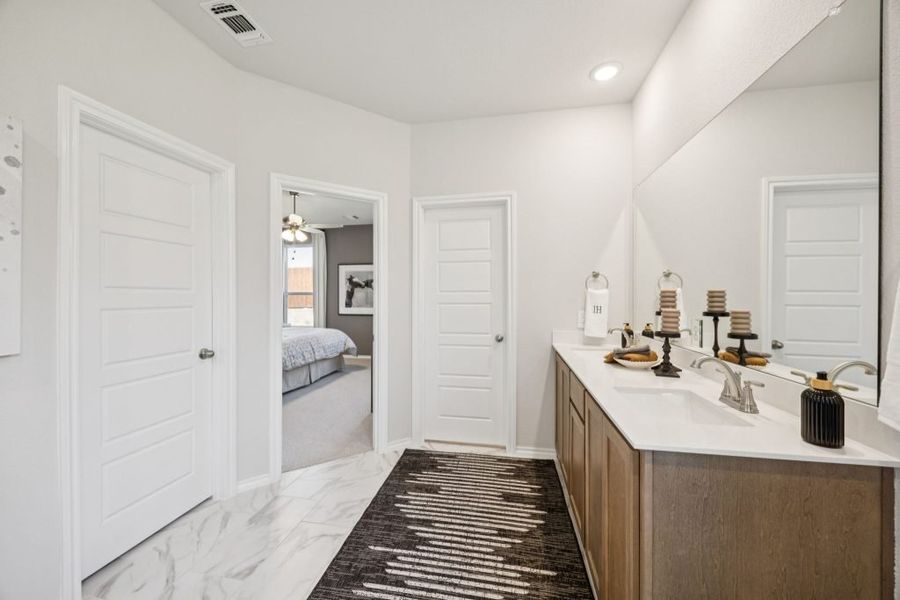 Furnished interior in a model home at Belmont in Aubrey (Image 19).