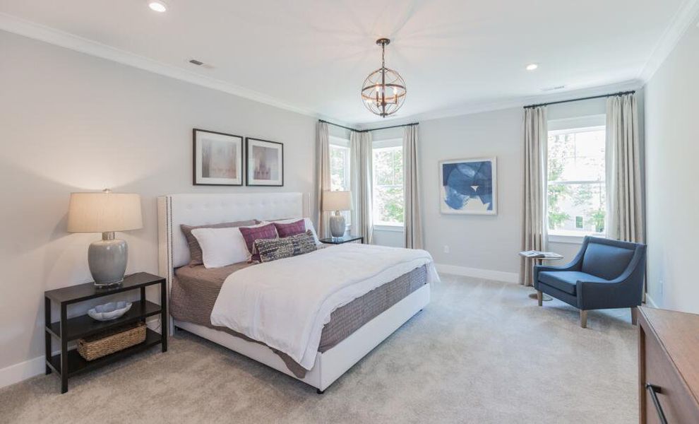 Furnished interior in a model home at Peyton's Creek in Statesville (Image 22).