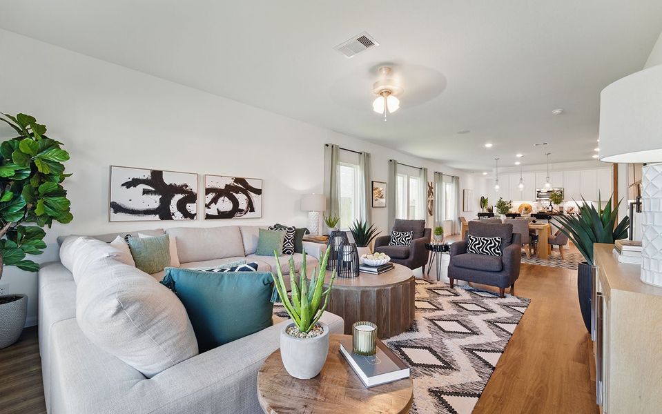 Furnished interior in a model home at Windrose Green in Angleton (Image 54).