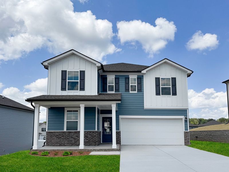 A house with a garage. A house with a garage.