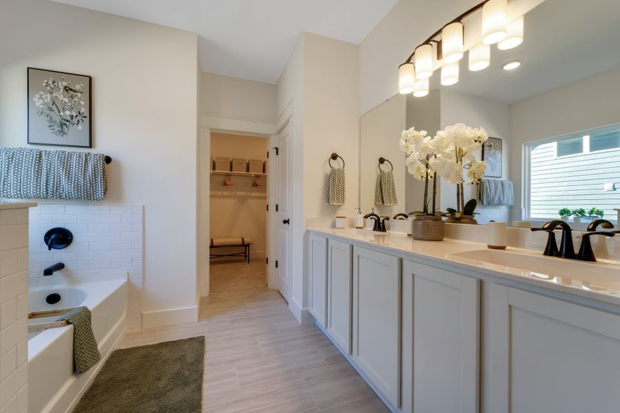 Furnished interior in a model home at Brush Creek in Fairview (Image 27).