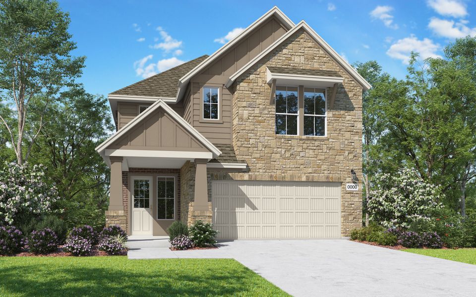 Front exterior of a home in the Terrace Collection At Turner's Crossing community, located in Buda, TX (Image 10).