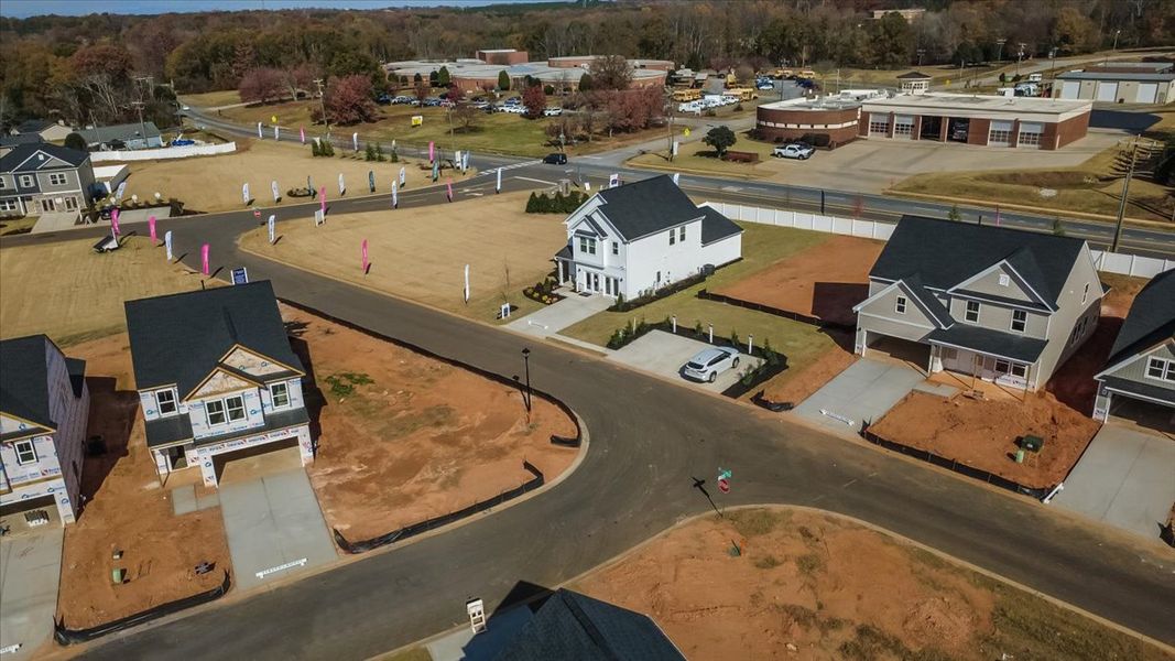 Aerial view of the Halton Oaks community in Spartanburg, SC, showing layout and nearby surroundings (Image 9). Aerial view of the Halton Oaks community in Spartanburg, SC, showing layout and nearby surroundings (Image 9).