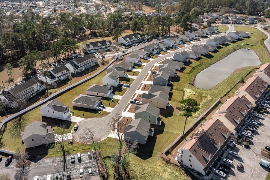 Aerial view of the Island Green community in Myrtle Beach, SC, showing layout and nearby surroundings (Image 12).