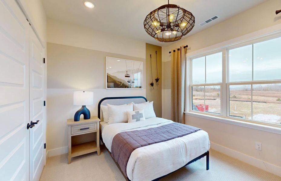 Riverton Secondary Bedroom at new home in Fiddler's Glen in Williamson County