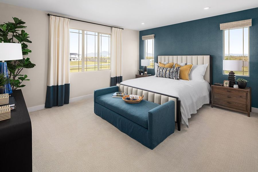 Furnished interior in a model home at The Estates at North Creek in Queen Creek (Image 11).