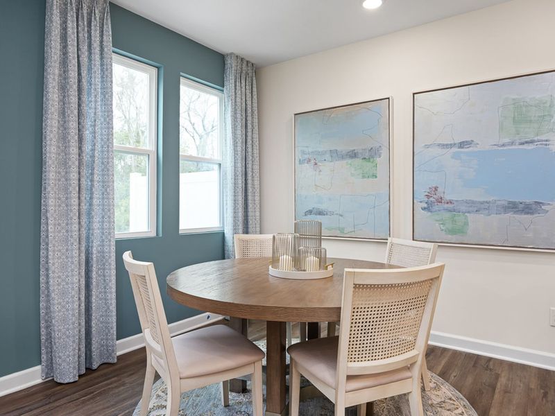 Furnished interior in a model home at Gregory Village Townhomes in Lillington (Image 11).