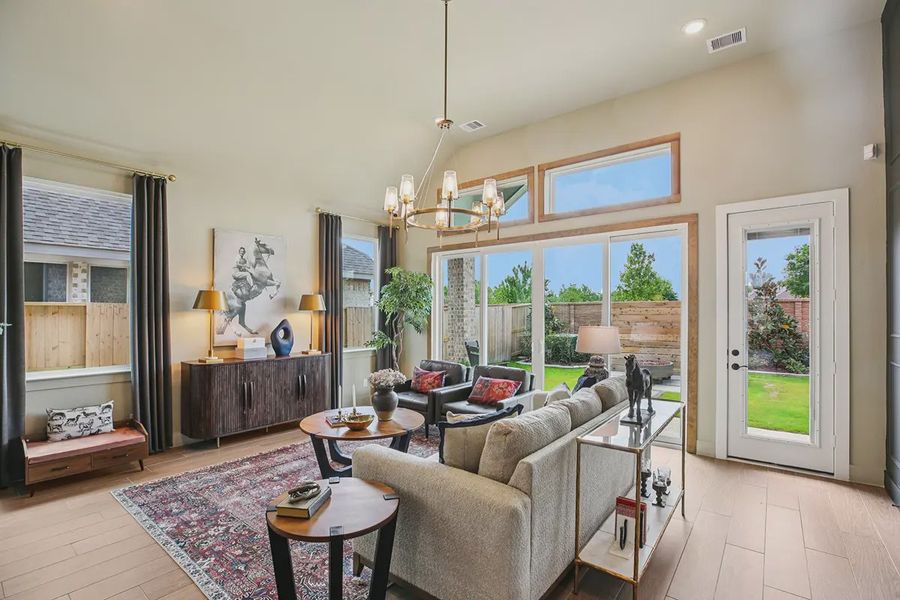 Furnished interior in a model home at Meridiana 50's in Manvel (Image 24).