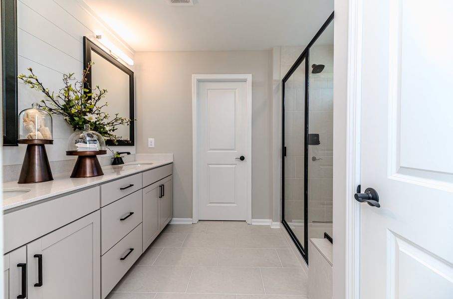 Furnished interior in a model home at The View in Durham (Image 29).