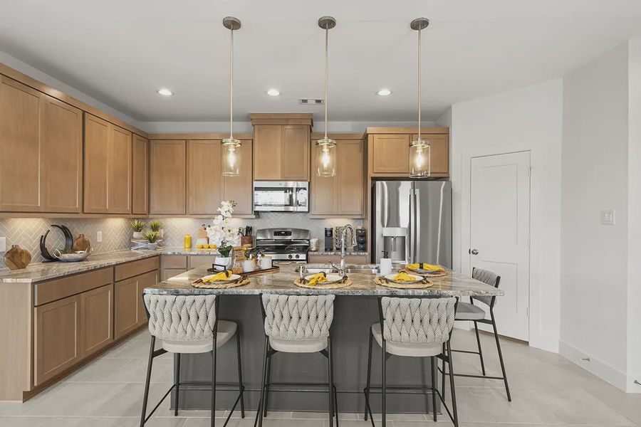 Furnished interior in a model home at Meridiana Townhomes in Iowa Colony (Image 3). Furnished interior in a model home at Meridiana Townhomes in Iowa Colony (Image 3).