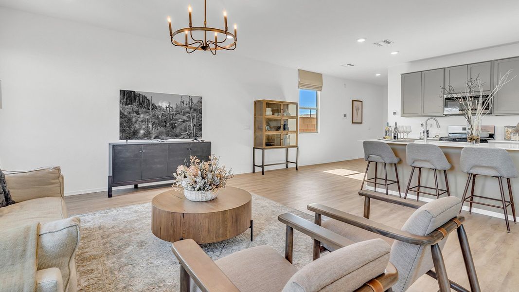 Furnished interior in a model home at Coronet at Gladden Farms in Marana (Image 57).