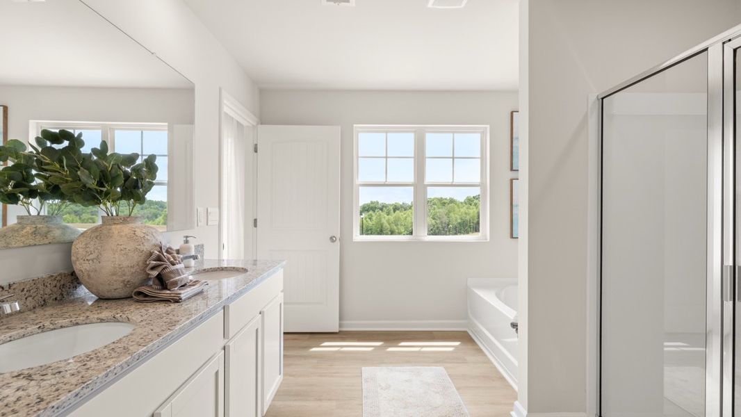 Furnished interior in a model home at Oconee Overlook Townhomes in Gainesville (Image 18).