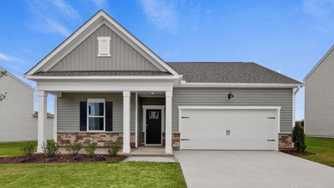 Front exterior of a home in the Honeycutt Oaks community, located in Angier, NC (Image 5).