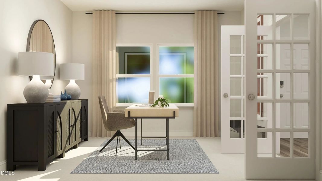 Furnished interior in a model home at Retreat at Robertson: Cottage in Knightdale (Image 8).