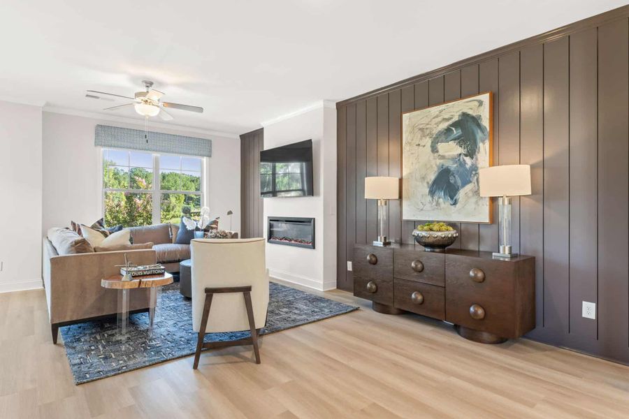 Furnished interior in a model home at Towns at Enclave in Lawrenceville (Image 38). Furnished interior in a model home at Towns at Enclave in Lawrenceville (Image 38).