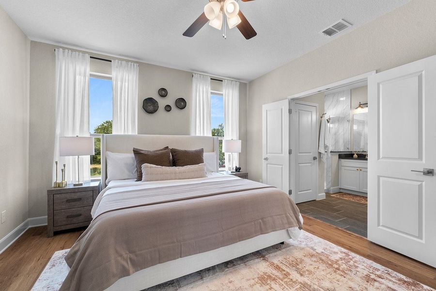 Furnished interior in a model home at Friedrich Hill in San Antonio (Image 49).