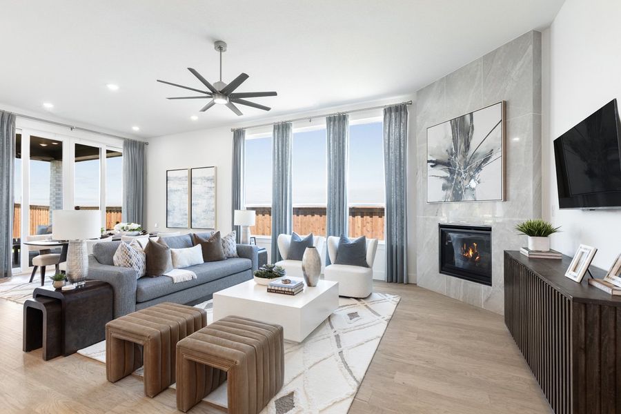 Furnished interior in a model home at Wildrye in Waller (Image 6).