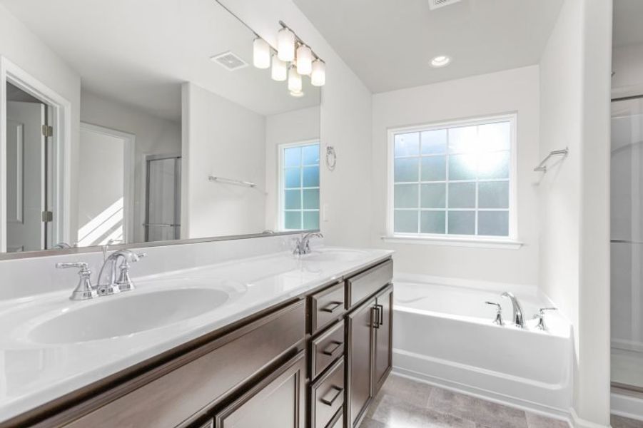 Furnished interior in a model home at The Wilcox in Greensboro (Image 58).