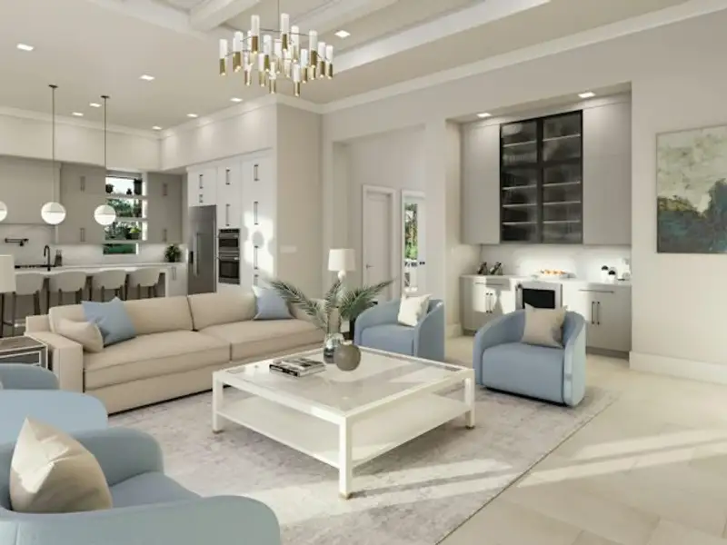 Furnished interior in a model home at Central Beach in Vero Beach (Image 23).