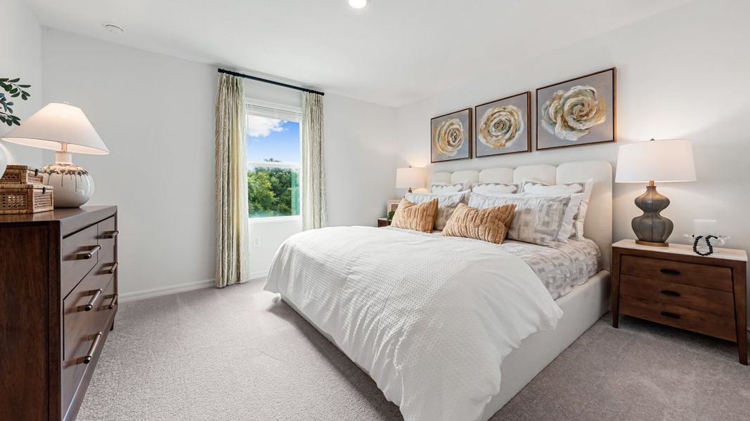 Furnished interior in a model home at The Towns at Skye Ranch in Sarasota (Image 41).