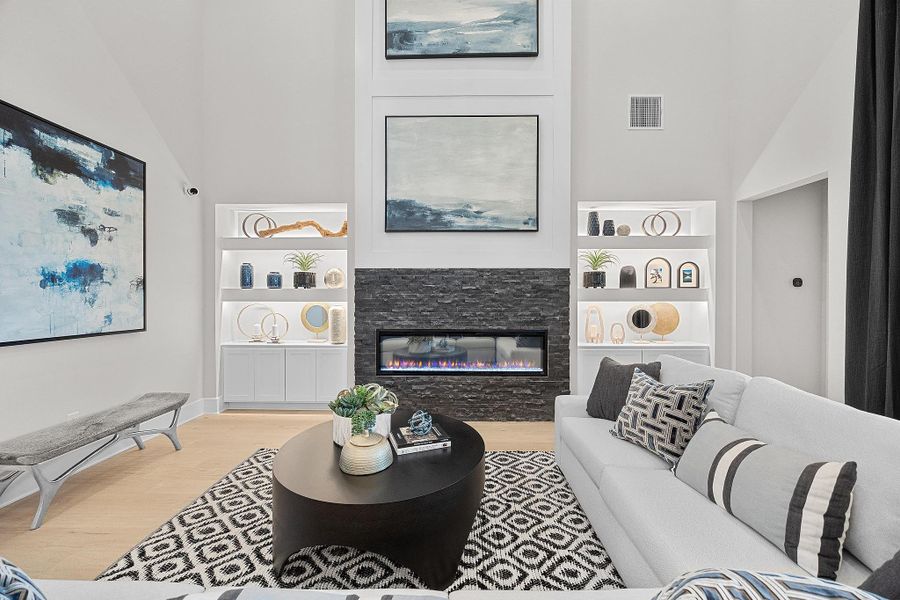 Furnished interior in a model home at Lakeside at Tessera - 50' in Lago Vista (Image 7). Furnished interior in a model home at Lakeside at Tessera - 50' in Lago Vista (Image 7).