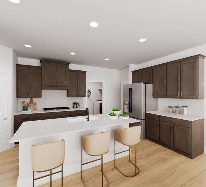 Furnished interior in a model home at The Meadows DFW in Krum (Image 18).